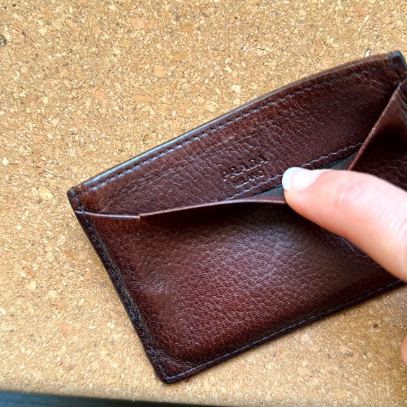 PRADA Soft Calf Brown Leather Card Holder - Picture 3 of 5